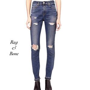 Rag & Bone 10 Inch Dre Destroyed Released Hem Skinny Jeans NWOT Size 24